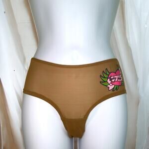 Womens Sheer Panty By Baby Phat Large Tan/Skin Underwear